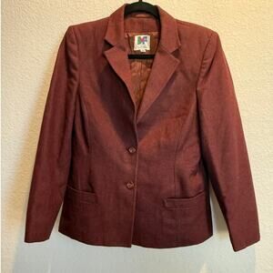 Vintage Diane von Furstenberg Wool Blazer‎ Maroon 10